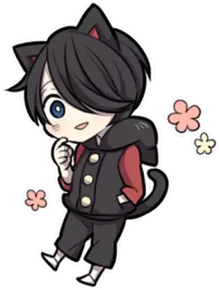 ☺️ 52589f27 猫, 动漫, Q版, 可爱, 漫画, 花 telegram sticker