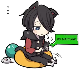 💬 d45d3096 NO MESSAGE 动漫, 猫, 漫画, 可爱, 卡哇伊, 消息, 伤心, Emo telegram sticker