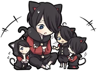 🗯 ed6eb600 动漫, 卡通, 角色, 卡哇伊, 可爱, 猫耳, Q版 telegram sticker