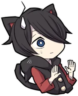 😥 f944566d 动漫, 猫耳, 卡哇伊, 漫画, Q版, 可爱, 头像 telegram sticker