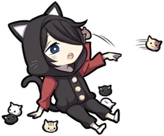 😾 3712a591 动漫, 猫, 卡通, Q版, 可爱 telegram sticker