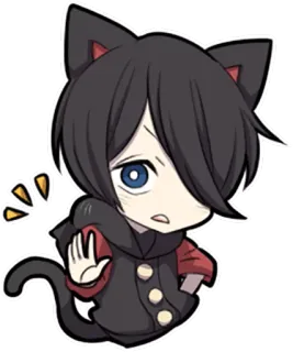 🚫 3bcc5908 Q版, 猫耳, 动漫, 可爱, 贴纸, 角色 telegram sticker