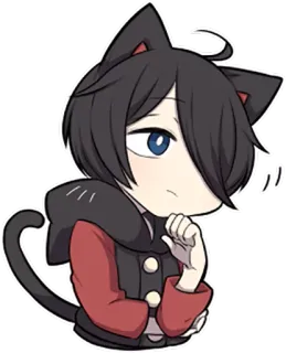 🤔 55c91663 动漫, 猫, 猫娘, 角色, 卡通, 可爱 telegram sticker