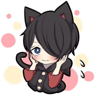 🙈 65f2b8f4 动漫, 猫耳少年, 可爱, 卡哇伊, 漫画 telegram sticker