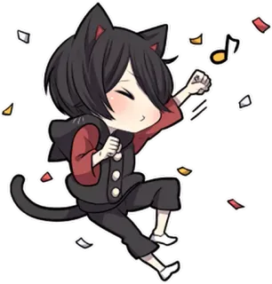 ✊ 6a357236 猫, 动漫, 卡哇伊, 可爱, 快乐, 庆祝, 贴纸 telegram sticker