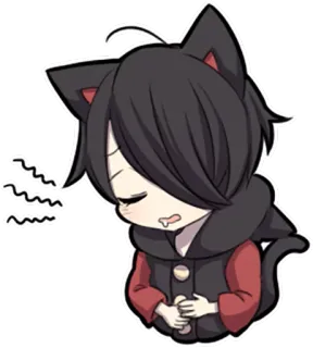 😖 9a61ba78 动漫, Q版, 猫, 困, 可爱, 卡哇伊, 漫画 telegram sticker