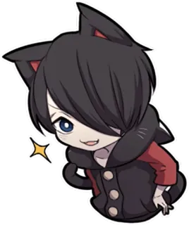 😏 d3b9fc8e 动漫, 漫画, 卡通, 角色, 猫耳, 可爱 telegram sticker