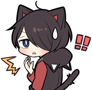 ‼ 093e6f1a アニメ, 猫, ちび, ステッカー, かわいい, 可愛い telegram sticker