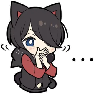 🙊 41491c63 ... ちび, かわいい, 猫, アニメ, キャラクター, パーカー telegram sticker