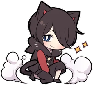 💨 4cb58f8e アニメ, 猫, 猫耳, ちび, 可愛い, キラキラ, 漫画 telegram sticker