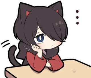 😐 4d3b26ae 猫, アニメ, 漫画, かわいい, ちび, カワイイ telegram sticker