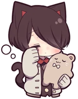 😪 6dc3a130 アニメ, 猫耳, ちび, 可愛い, かわいい, 眠い telegram sticker