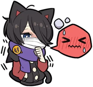 😷 6f1ddc6c アニメ, 猫, かわいい, 病気, マスク, 漫画, ステッカー telegram sticker