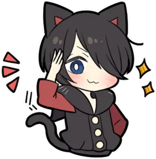 👌 ee2116f1 猫, ネコ, アニメ, 漫画, ちび, かわいい telegram sticker
