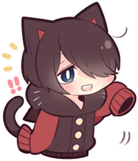 🙋 c5b7d7eb アニメ, 猫耳, かわいい, 可愛い, 漫画, ステッカー whatsapp sticker