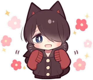 ✨ d18ba276 アニメ, かわいい, 可愛い, ステッカー, マンガ, ちびキャラ, 漫画 whatsapp sticker