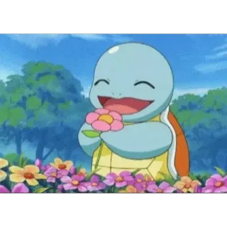 ☺️ 0662d5fa Squirtle Pokemon Carapuce, Pokémon, mignon, fleur, animé telegram sticker
