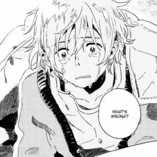 🖤 03f662f9 WHAT'S WRONG? anime, manga, huilen, verdrietig, vraag, emotioneel telegram sticker