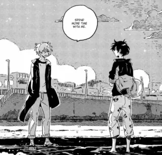 🖤 31293d6e SPEND MORE TIME WITH ME. Anime, Manga, Strand, Twee personen, Dialoog, Lucht telegram sticker