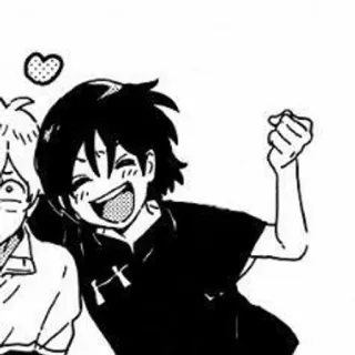 🖤 53987e21 Cartoon, Anime, Manga, Vriendschap, Glimlach, Hart, Vreugde telegram sticker