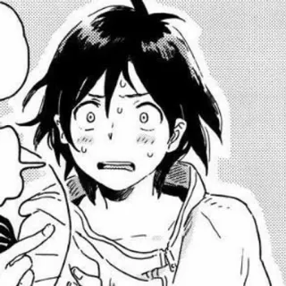 🖤 f1581382 Anime, Manga, Bang, Bezorgd, Personage, Illustratie telegram sticker