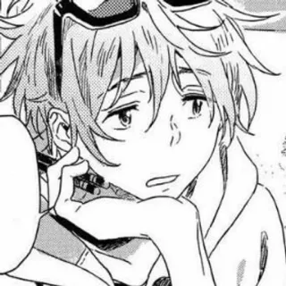 🖤 fa7b1450 Anime, Manga, Portret, Jongen, Illustratie, Schets telegram sticker