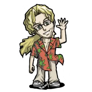 👋 4a05d76e Benny Мультфильм, Персонаж, Рисунок, Портрет, Очки, Мужчина telegram sticker