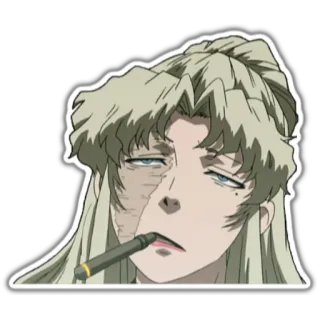 🙂 1953bf76 Anime, Mädchen, Zigarre, Rauchen, Porträt, Cool telegram sticker