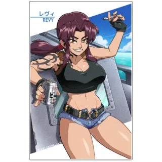 🙄 86d94374 Revy Black Lagoon レビィ Anime, Waffe, Rauchen, Charakter, Frau, Black Lagoon, Revy, Zigarette telegram sticker