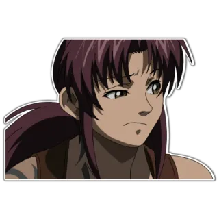 😄 88937e3b Revy Black Lagoon Anime, Black Lagoon, Revy, Waffe, Charakter, Sticker telegram sticker