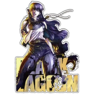💙 f1410e03 Black Lagoon BLACK LAGOON Anime, Waffe, Waffe, Charakter, Gewalt, Action telegram sticker