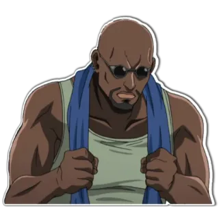 🦾 f4408dba Anime, Cartoon, Mann, Sonnenbrille, Ernst, Charakter telegram sticker