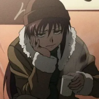 😏 19a2d35e Anime, Mädchen, Hut, gelangweilt, müde whatsapp sticker