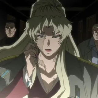 🤩 689877ac Anime, Frau, blond, Militär, Waffe whatsapp sticker