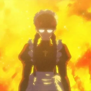 👺 791feff9 Anime, Maid, Feuer, Kampf, Cartoon whatsapp sticker