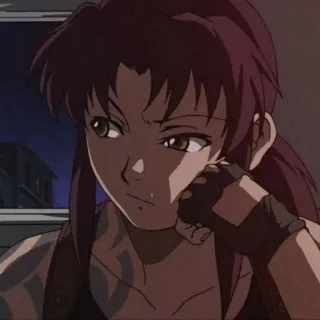🤨 c6a55d91 Revy Black Lagoon Anime, Waffe, Waffe, Pirat, Verbrechen whatsapp sticker