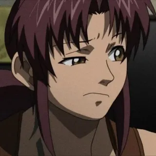 🤨 f7532f9e Revy Black Lagoon Anime, Waffe, Pirat, Frau, Grinsen whatsapp sticker