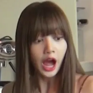 🙀 19035dc5 Lisa mujer, impactada, sorprendida, celebridad, cantante, Lisa, kpop whatsapp sticker