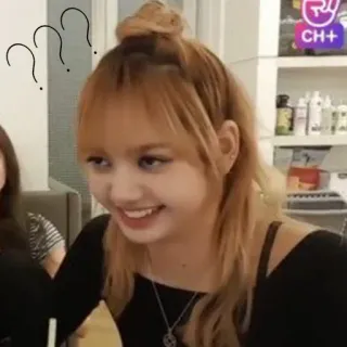 ❓ 6f7149c2 Lisa ??? pregunta, curioso, dudoso, expresión, k-pop, blackpink, lisa whatsapp sticker