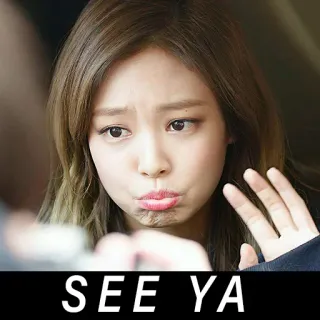 ✊ 776c83e7 SEE YA despedida, adiós, hasta luego, kpop, chica whatsapp sticker