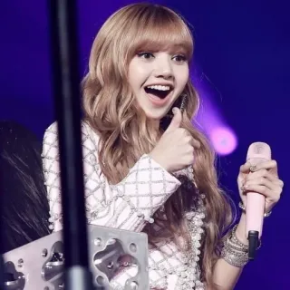 👍 925bd7bd Lisa Lisa, penyanyi, jempol ke atas, bintang pop, penampil, mikrofon telegram sticker