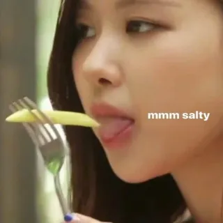 🤤 cb89f501 mmm salty makanan, asin, orang, mmm telegram sticker