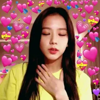 ❤️ dcc57c4f hati, cinta, kpop, imut, wanita, gestur, merah muda telegram sticker