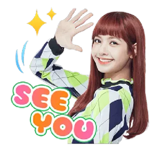👋 65ff93d4 Lisa SEE YOU ผู้หญิง, Kpop, ทักทาย, มาโนบาล, Blackpink, ลิซ่า, คลื่น, เป็นมิตร telegram sticker