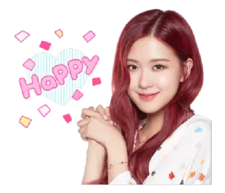 😊 98f2201c Happy มีความสุข, ความสุข, การเฉลิมฉลอง, หัวใจ, ผู้หญิง telegram sticker