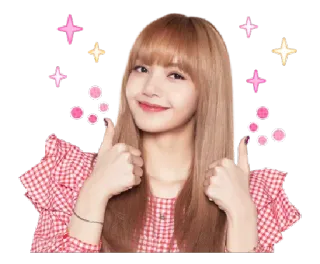 👍 94c5dccd Lisa kpop, cantante, pollice in su, positivo, celebrità, idol whatsapp sticker