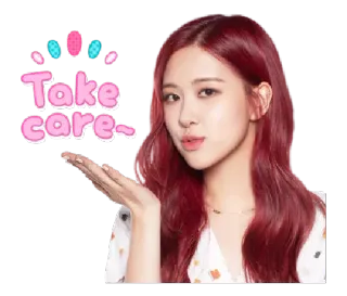 😘 d003d9b8 Take care~ kpop, prenditi cura, rosa, coreano, saluto whatsapp sticker