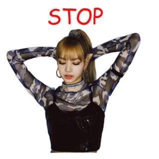 🤚 a47b9728 STOP 停止, k-pop, 女人, lisa, blackpink telegram sticker