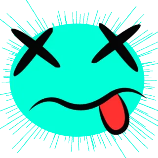 😭 285e2818 死亡, X眼睛, 表情符号, 脸, 舌头, 卡通 telegram sticker