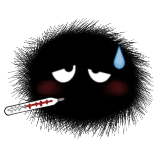 😷 5db7da11 生病, 温度计, 疾病, 发烧, 健康, 卡通 telegram sticker